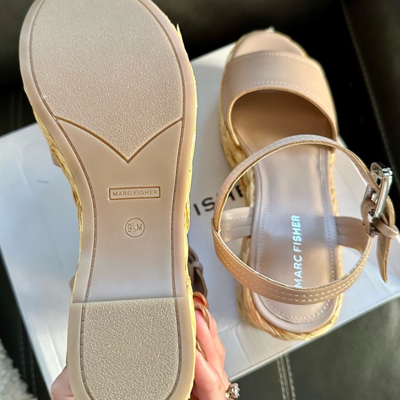 Marc Fisher Beige Wedge Sandals - Picture 5 of 6